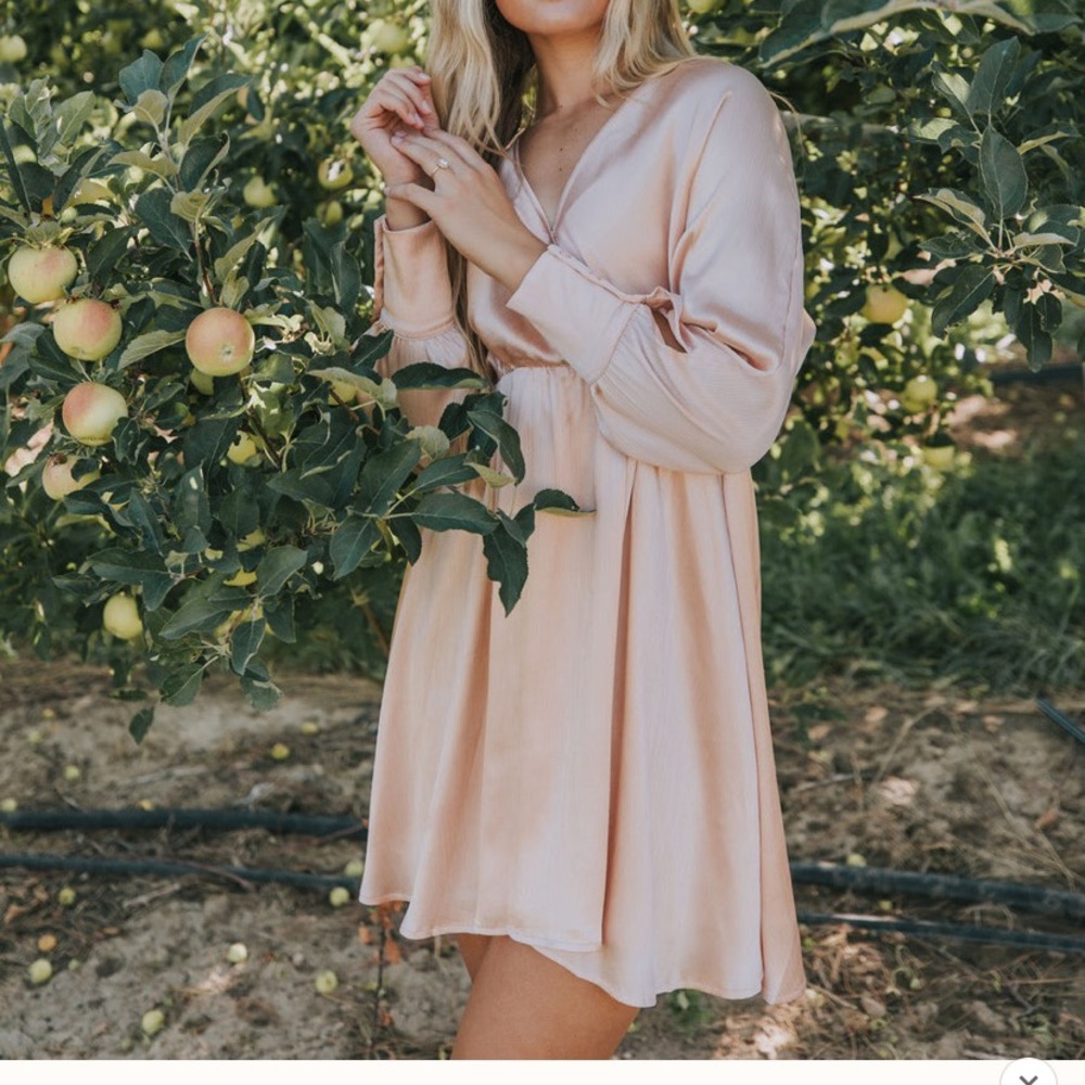 Silky champagne colored dress